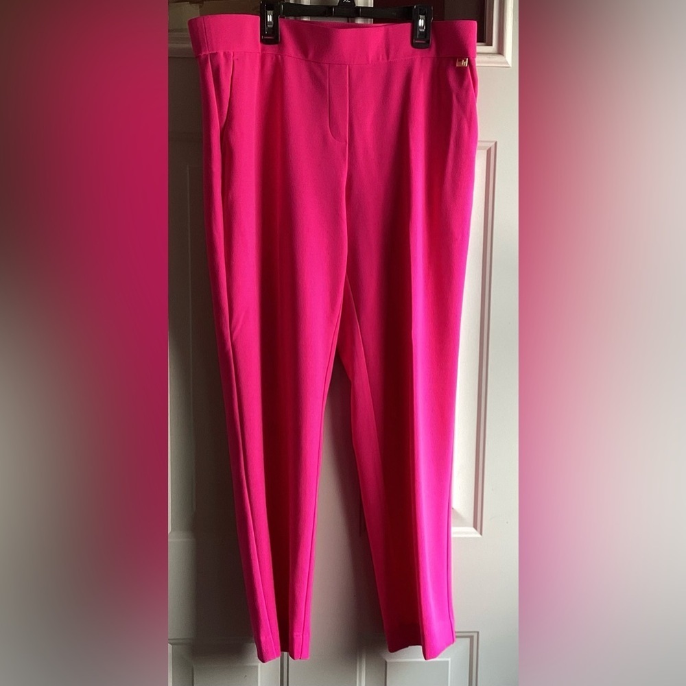 Women's Bright Pink Stretch Ponte Pants hot pink